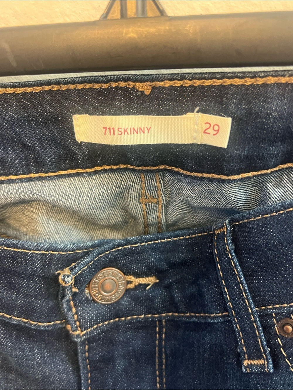 Levi's Dark Blue 711 Skinny Jeans - Picture 2 of 3